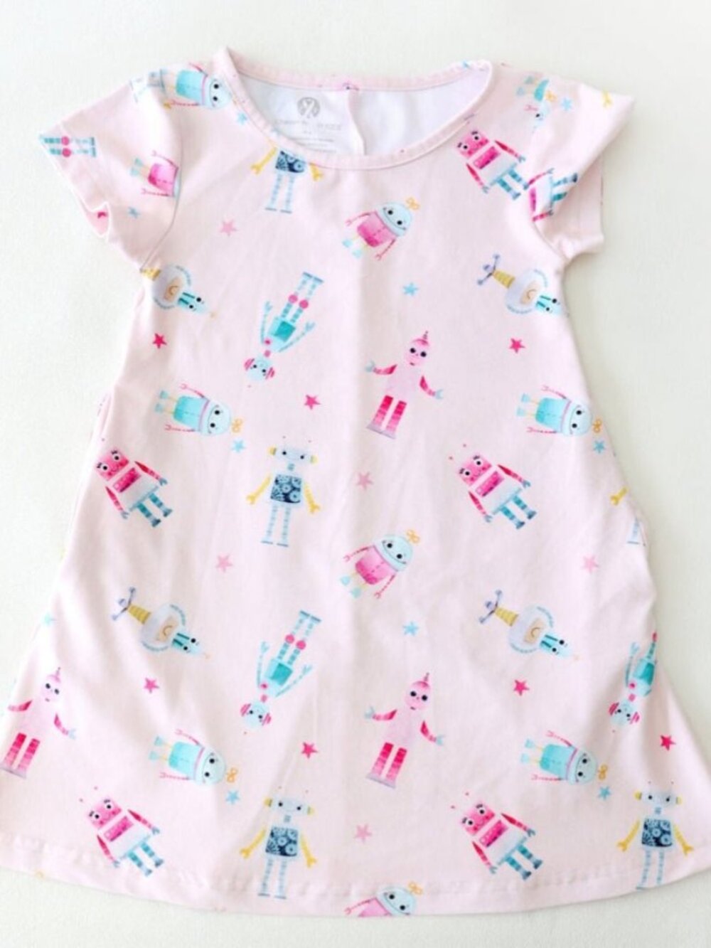 Robots and Ribbons T-shirt Pockets Dress
